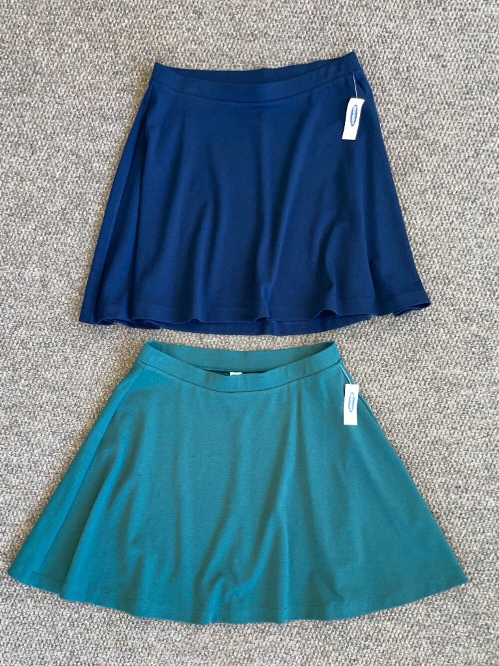 2 NWT OLD NAVY Ponte-Knit Circle Skirts MEDIUM Navy Green